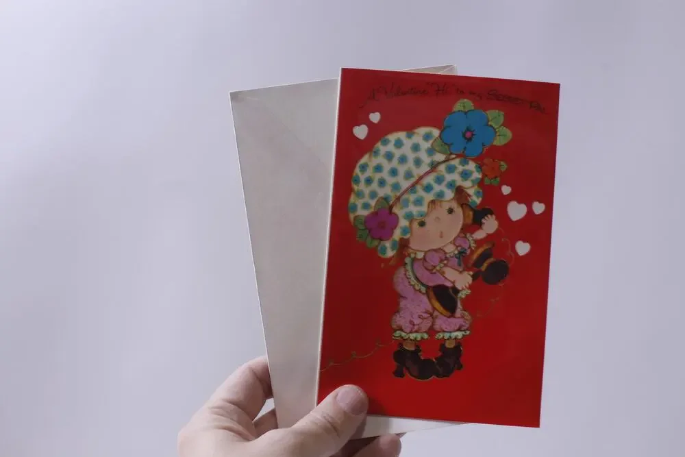 Unused, Valentine Card, Secret Pal, 1970s, Para, Chrome,  Greeting Card, USED, F